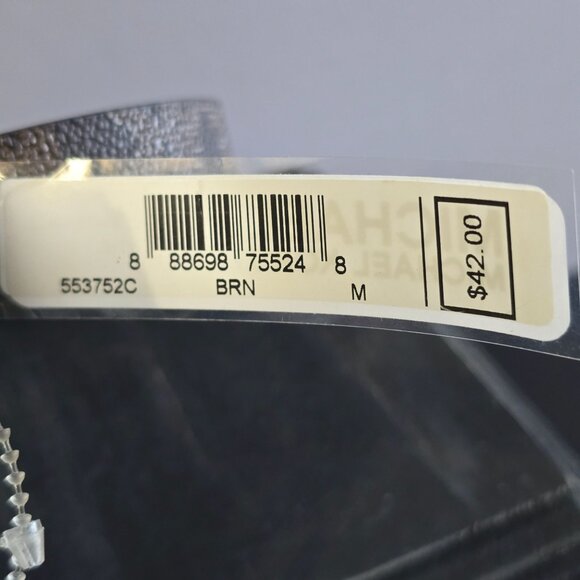 Michael Michael Kors MK Gold Brown Reversible Canvas Women's Skinny Belt, M, NWT - Picture 9 of 11